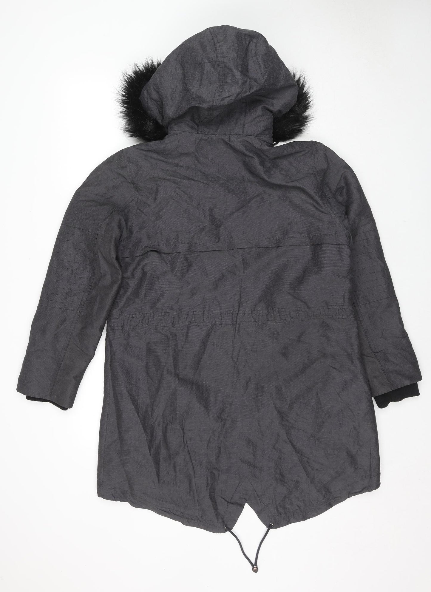Marks and Spencer Womens Black Trench Coat Coat Size 14 Zip