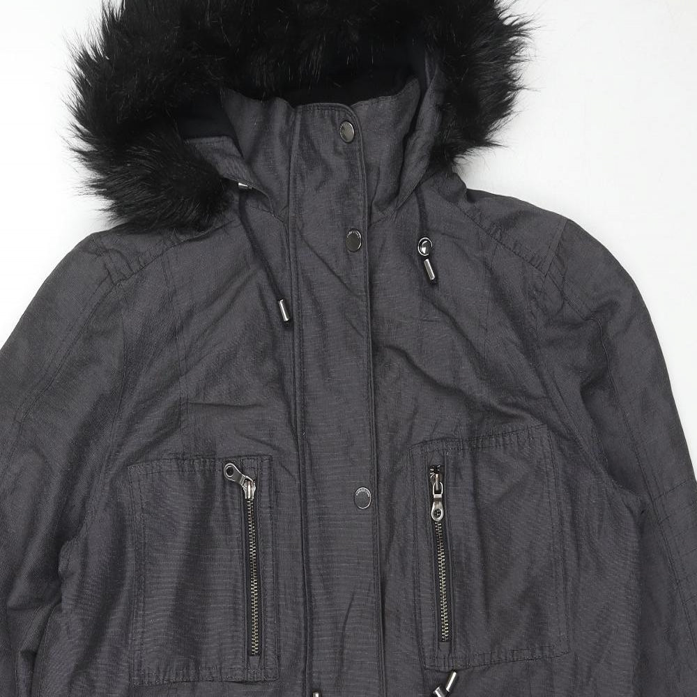 Marks and Spencer Womens Black Trench Coat Coat Size 14 Zip