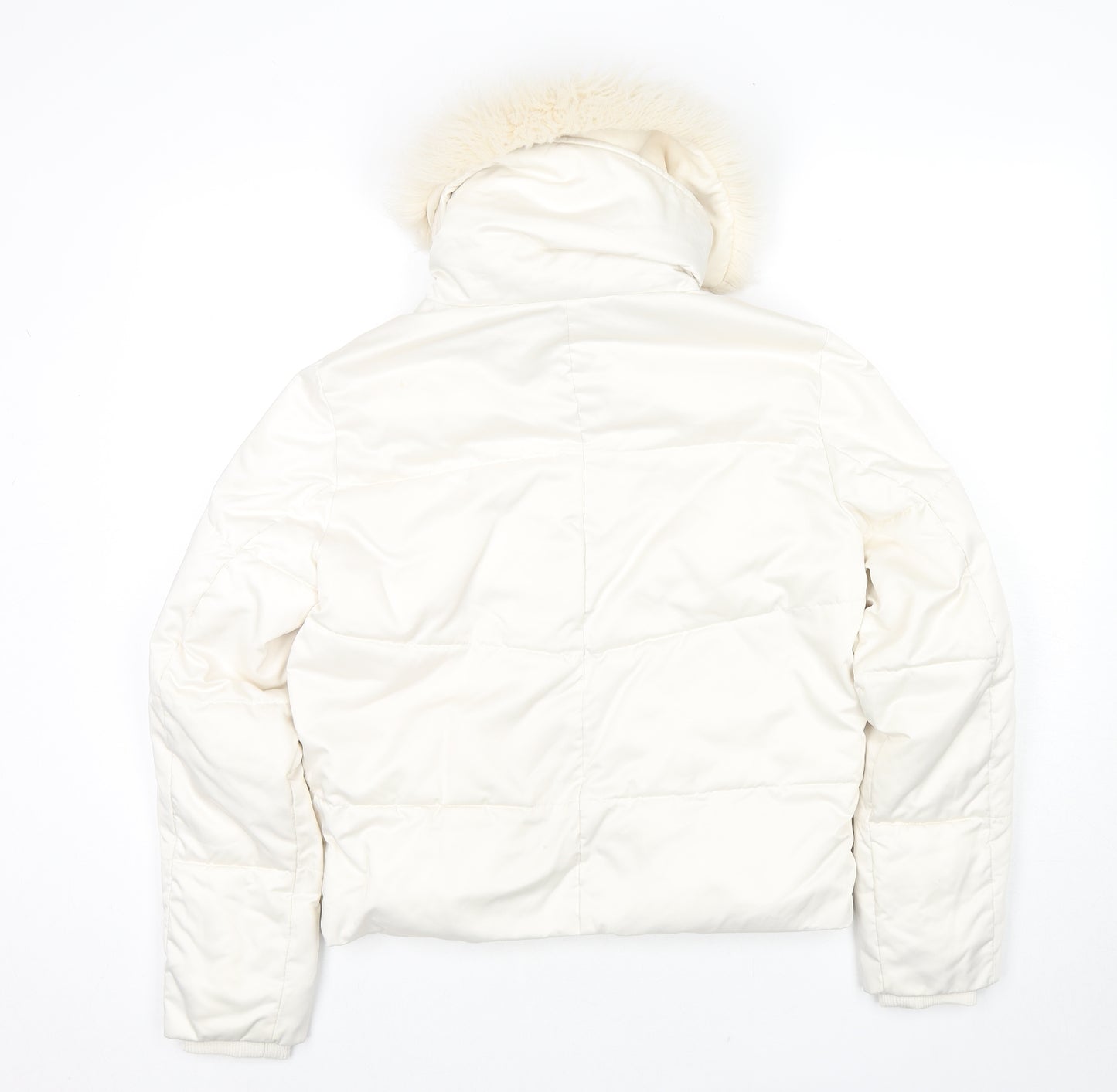 Marks and Spencer Womens White Puffer Jacket Jacket Size 8 Zip