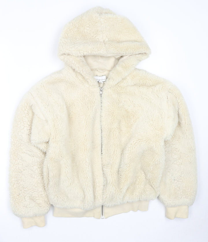 Topshop Womens Beige Jacket Size XS Zip - Size XS/S
