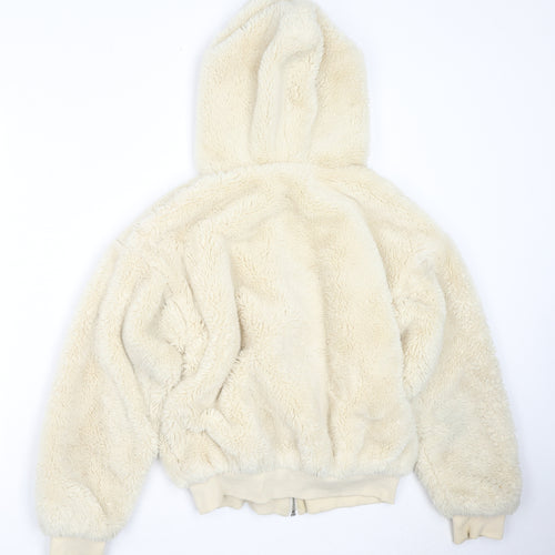 Topshop Womens Beige Jacket Size XS Zip - Size XS/S