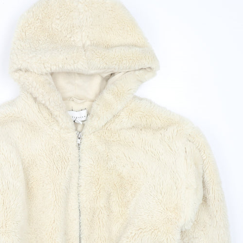 Topshop Womens Beige Jacket Size XS Zip - Size XS/S