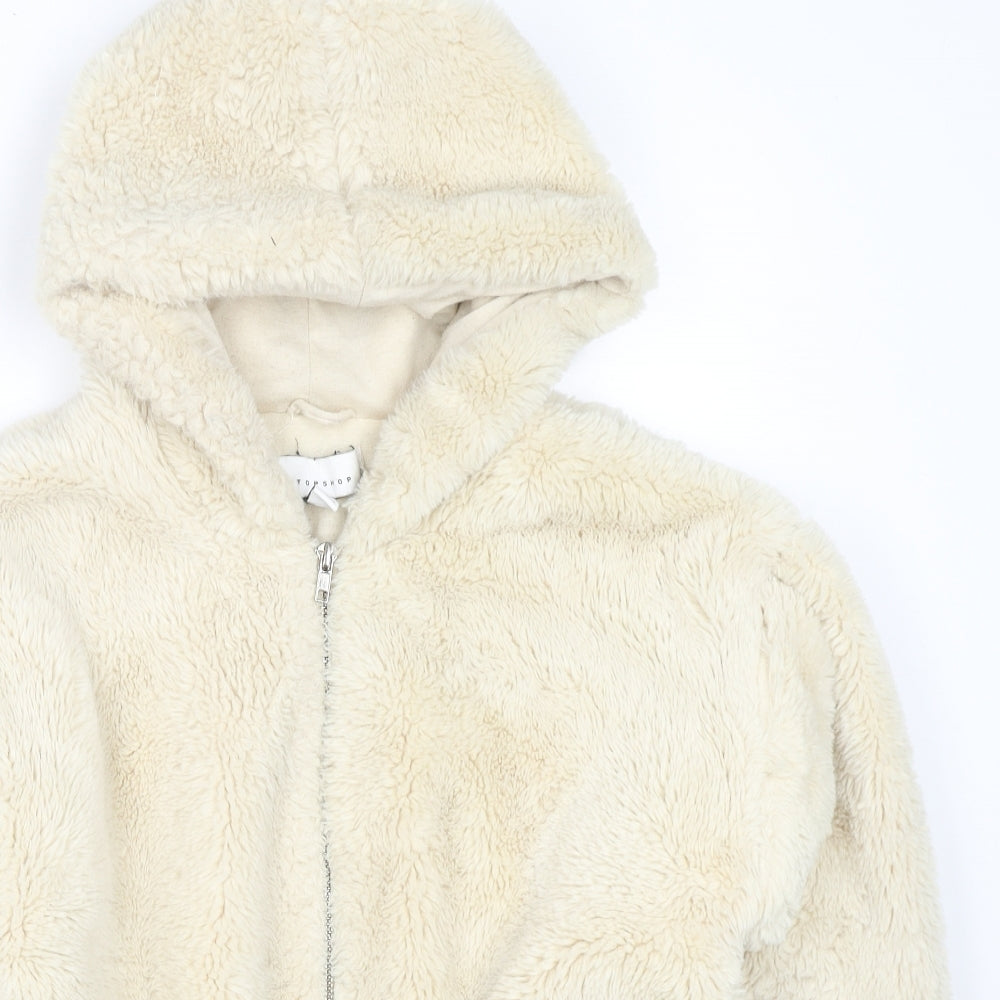 Topshop Womens Beige Jacket Size XS Zip - Size XS/S