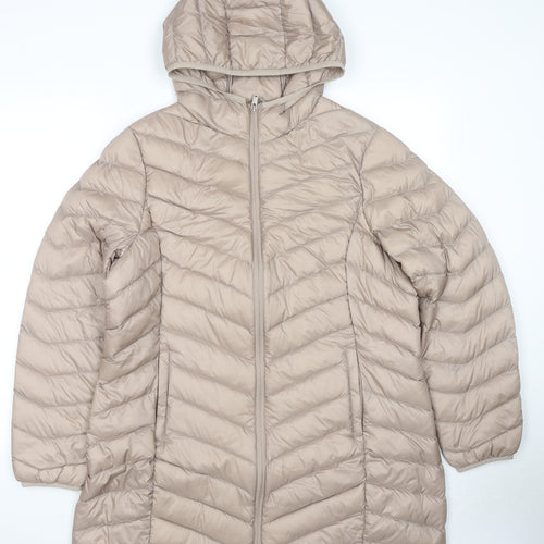 Marks and Spencer Womens Beige Puffer Jacket Jacket Size 16 Zip