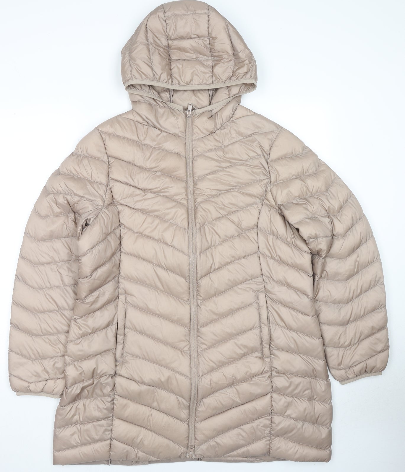 Marks and Spencer Womens Beige Puffer Jacket Jacket Size 16 Zip