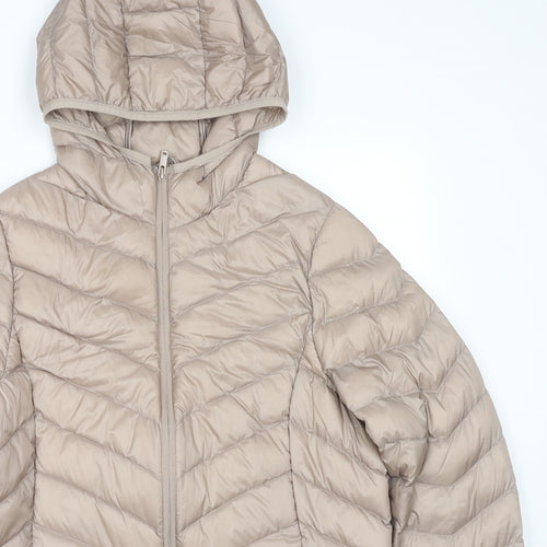 Marks and Spencer Womens Beige Puffer Jacket Jacket Size 16 Zip