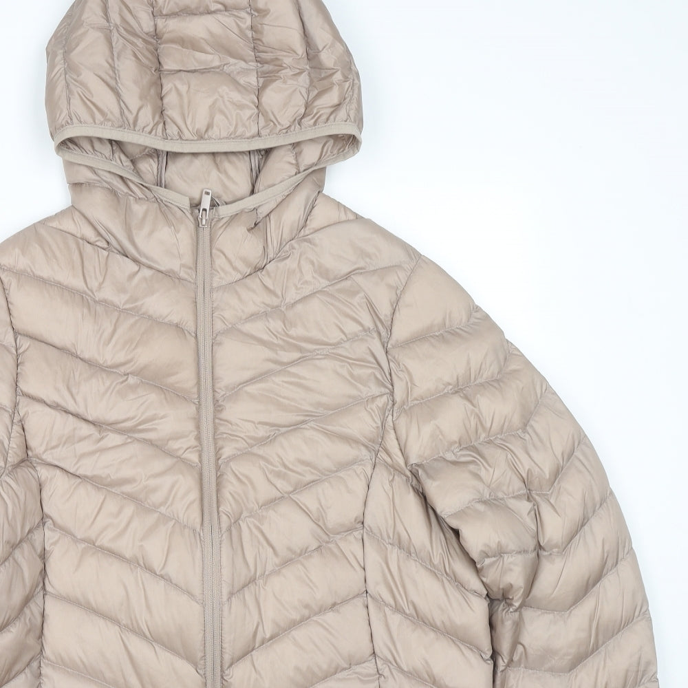 Marks and Spencer Womens Beige Puffer Jacket Jacket Size 16 Zip