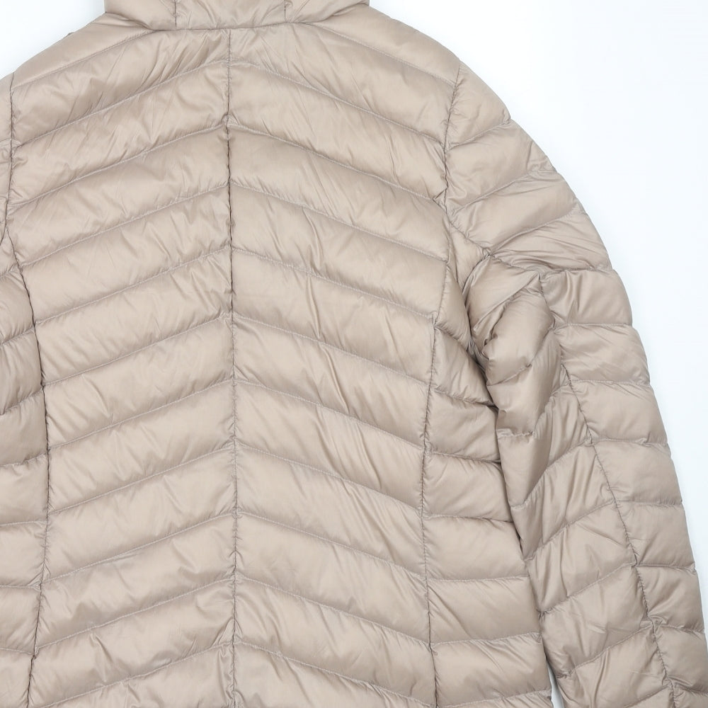 Marks and Spencer Womens Beige Puffer Jacket Jacket Size 16 Zip