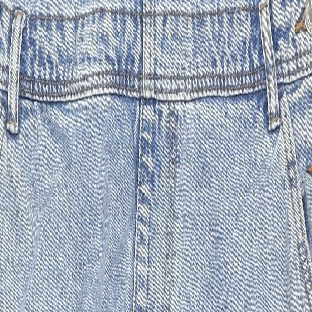 Denim & Co. Womens Blue Cotton Dungaree One-Piece Size 10 L28 in Button