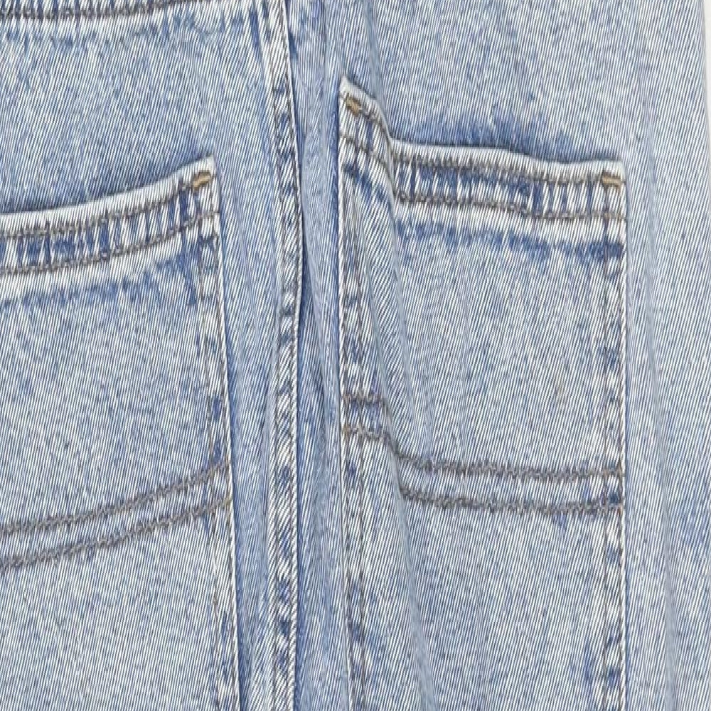 Denim & Co. Womens Blue Cotton Dungaree One-Piece Size 10 L28 in Button