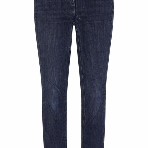 Marks and Spencer Womens Blue Cotton Jegging Jeans Size 8 L38 in Regular Zip