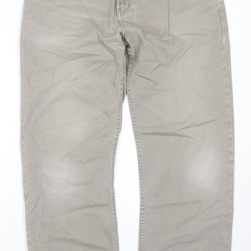Blue Harbour Mens Beige Cotton Straight Jeans Size 34 in L31 in Regular Zip