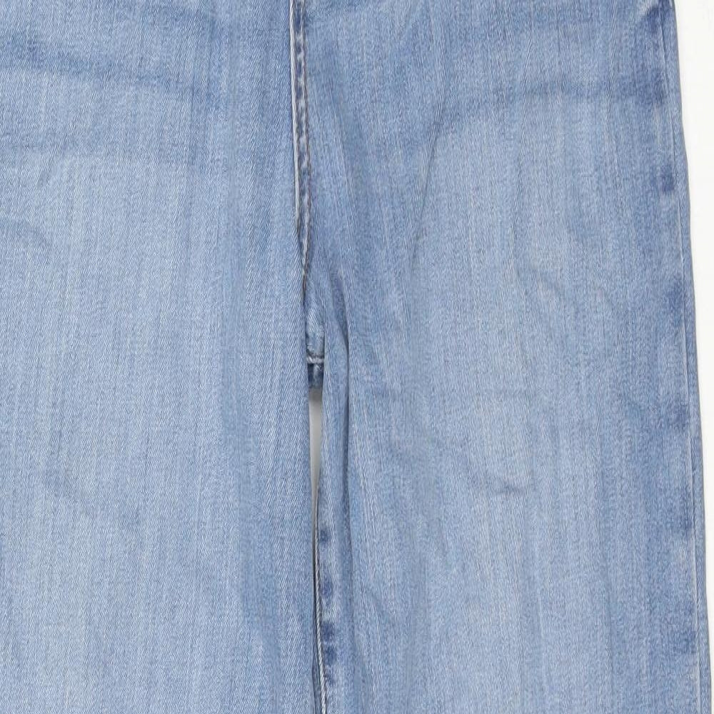 Autograph Womens Blue Cotton Bootcut Jeans Size 10 L30 in Regular Zip