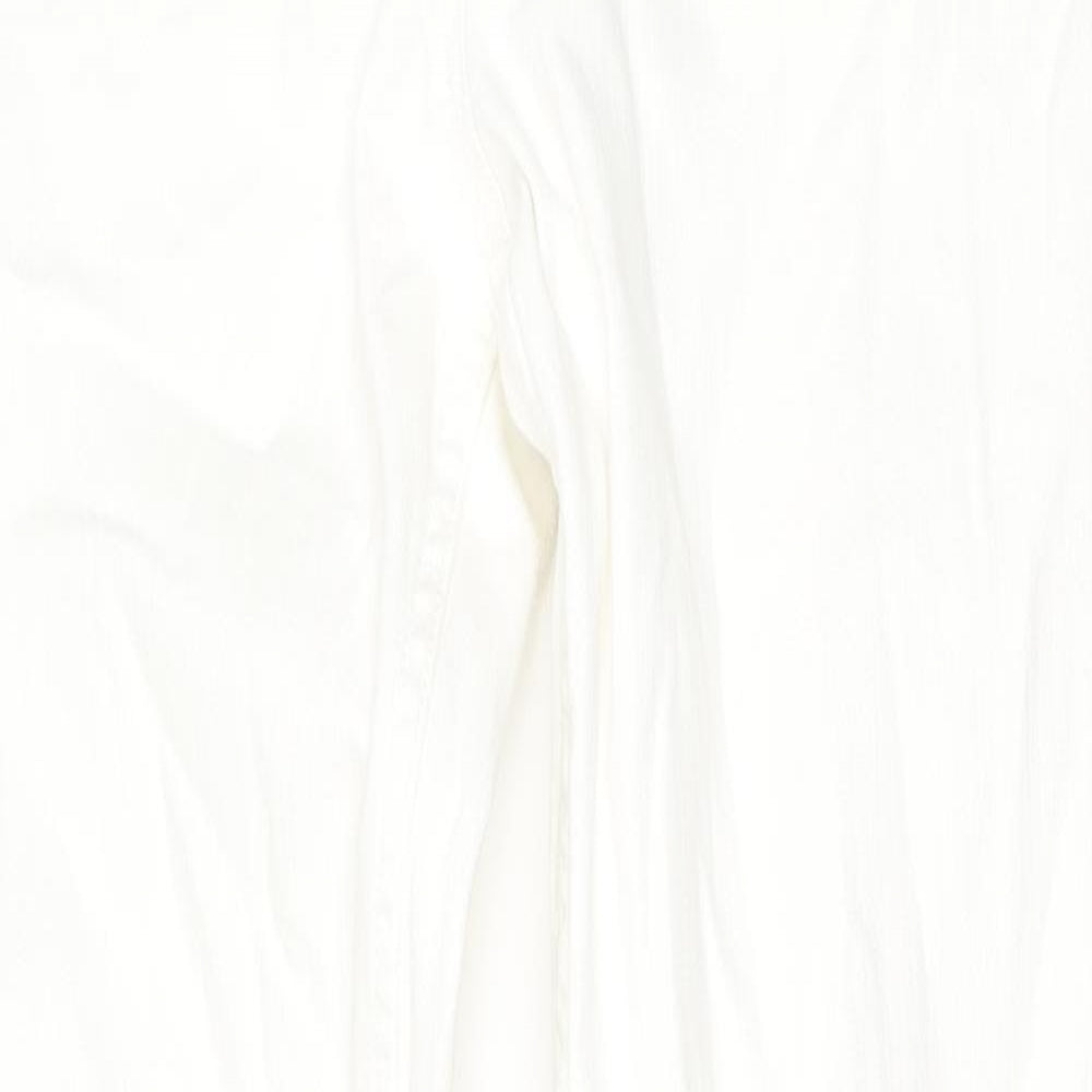 NEXT Womens White Cotton Straight Jeans Size 12 L27 in Regular Zip