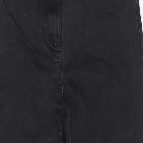 NEXT Womens Black Cotton Skinny Jeans Size 10 L21 in Regular Zip