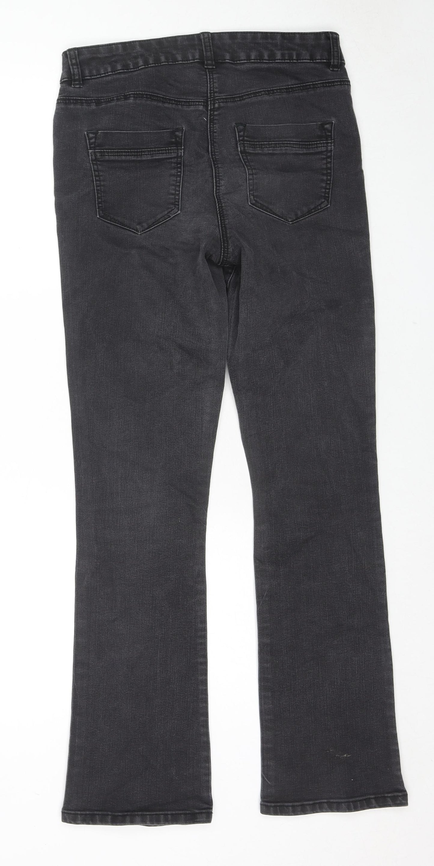 NEXT Womens Blue Cotton Bootcut Jeans Size 10 L30 in Regular Zip
