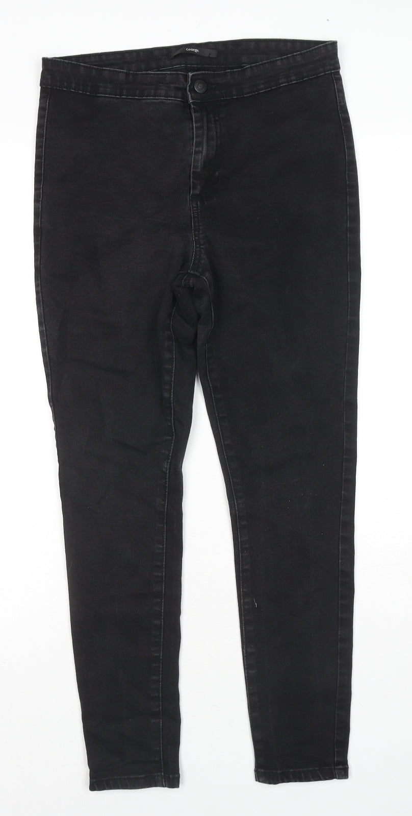 George Womens Black Cotton Jegging Jeans Size 12 L27 in Regular Zip