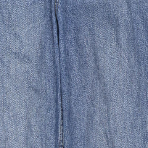 Topshop Womens Black Cotton Straight Jeans Size 16 L36 in Regular Zip