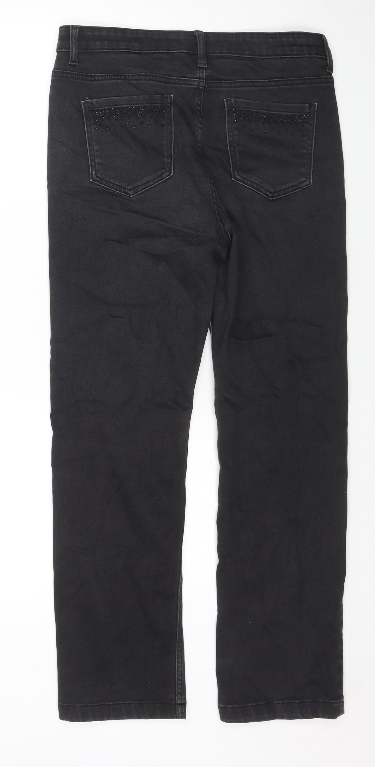 Per Una Womens Black Cotton Skinny Jeans Size 32 in L27 in Regular Zip