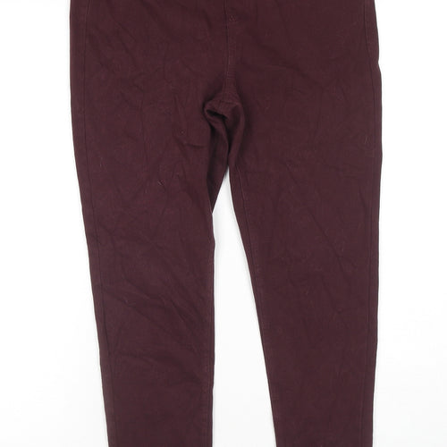 Marks and Spencer Womens Red Cotton Jegging Jeans Size 12 L26 in Regular