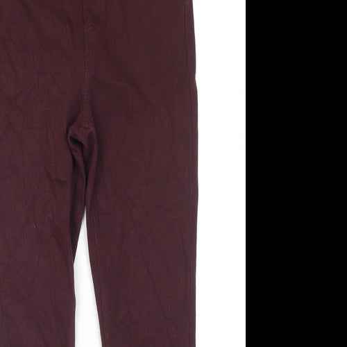 Marks and Spencer Womens Red Cotton Jegging Jeans Size 12 L26 in Regular