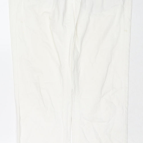 Zara Womens White Cotton Skinny Jeans Size 10 L31 in Regular Zip