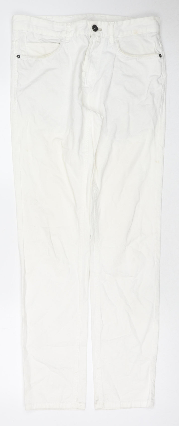 Zara Womens White Cotton Skinny Jeans Size 10 L31 in Regular Zip