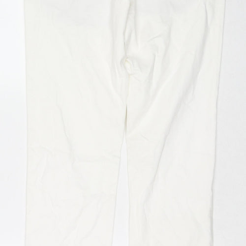 Zara Womens White Cotton Skinny Jeans Size 10 L31 in Regular Zip
