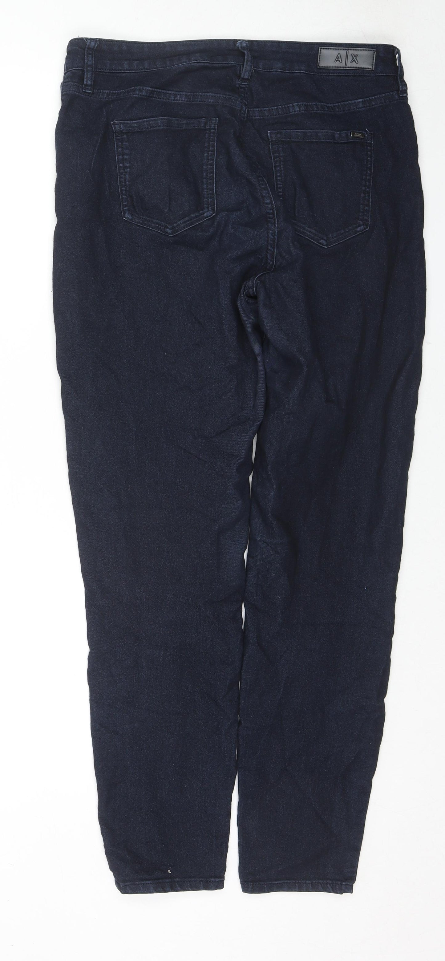 Armani Exchange Womens Blue Cotton Skinny Jeans Size 10 L29 in Regular Zip