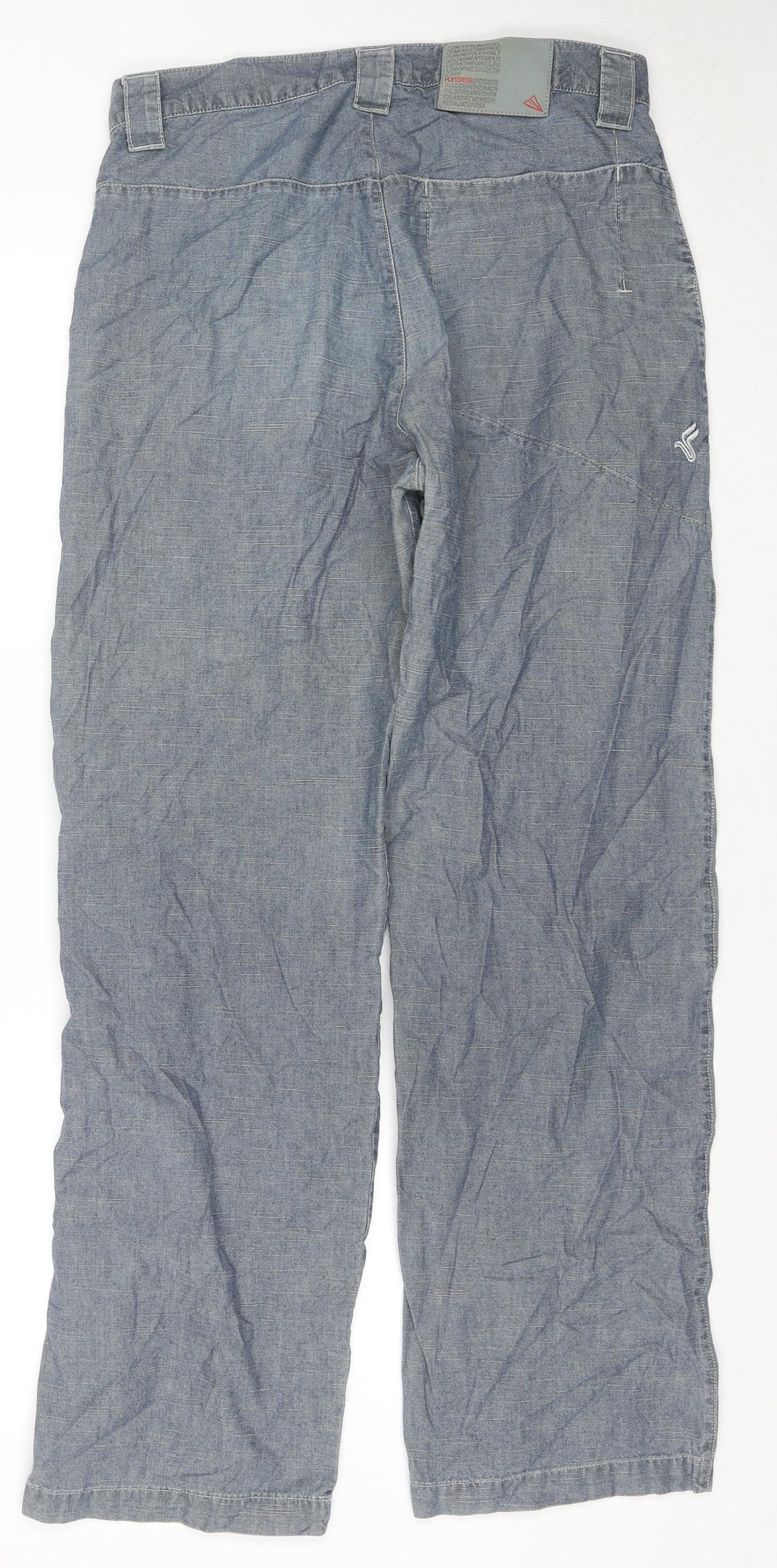 Fly Womens Blue Cotton Straight Jeans Size M L30 in Regular Zip