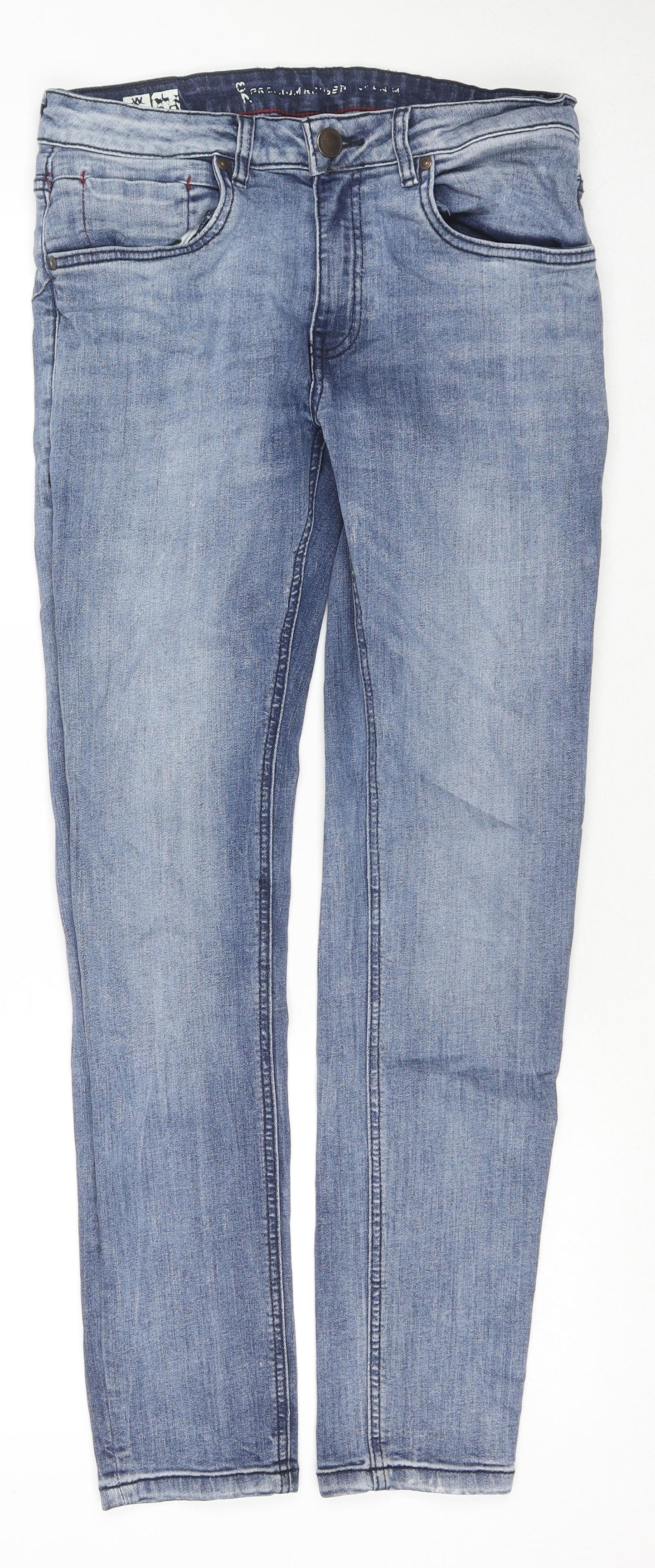 Ringspun Mens Blue Cotton Skinny Jeans Size 30 in L30 in Regular Zip