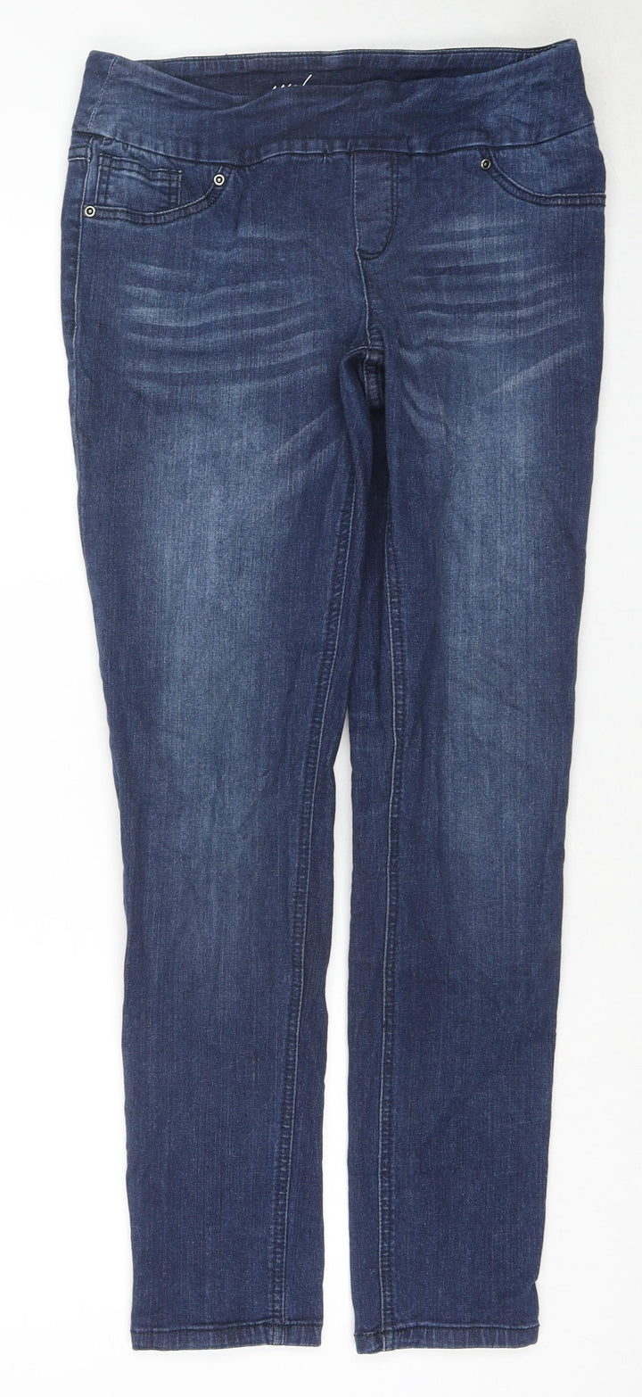 Up! Womens Blue Cotton Skinny Jeans Size 6 L26 in Regular