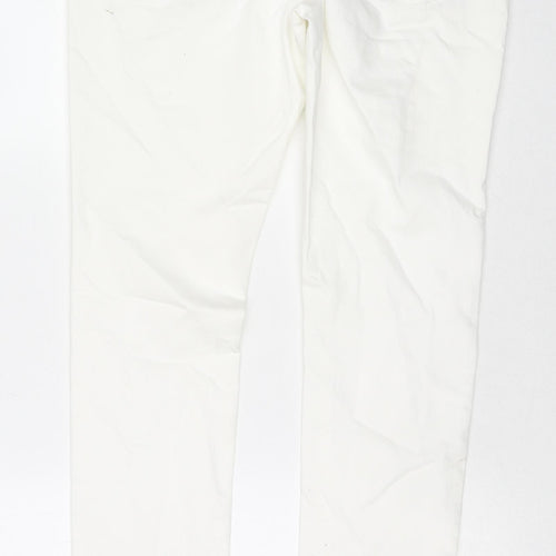 Denim & Co. Womens White Cotton Skinny Jeans Size 14 L30 in Regular Zip
