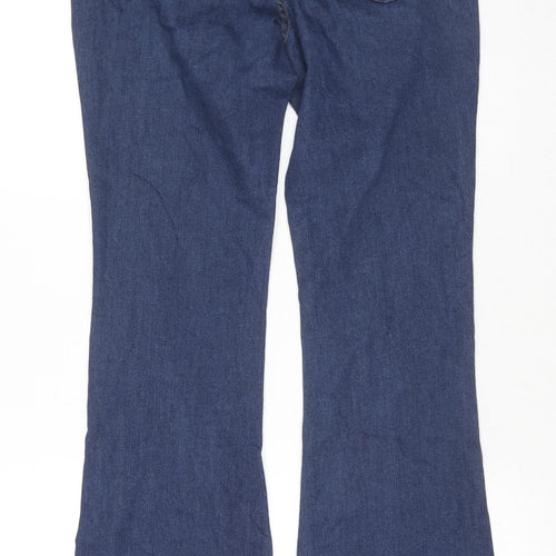Jeans Womens Blue Cotton Flared Jeans Size L L30 in Regular Zip