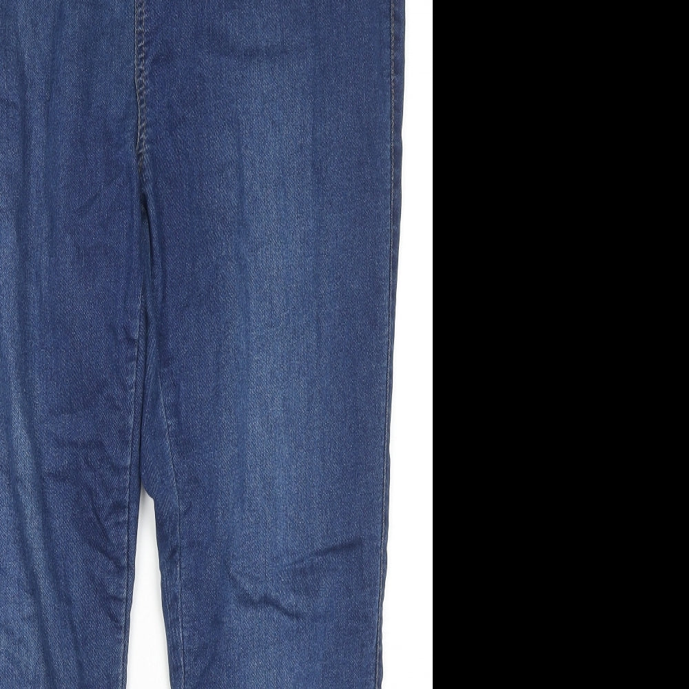 Evans Womens Blue Cotton Straight Jeans Size 20 L29 in Regular Zip