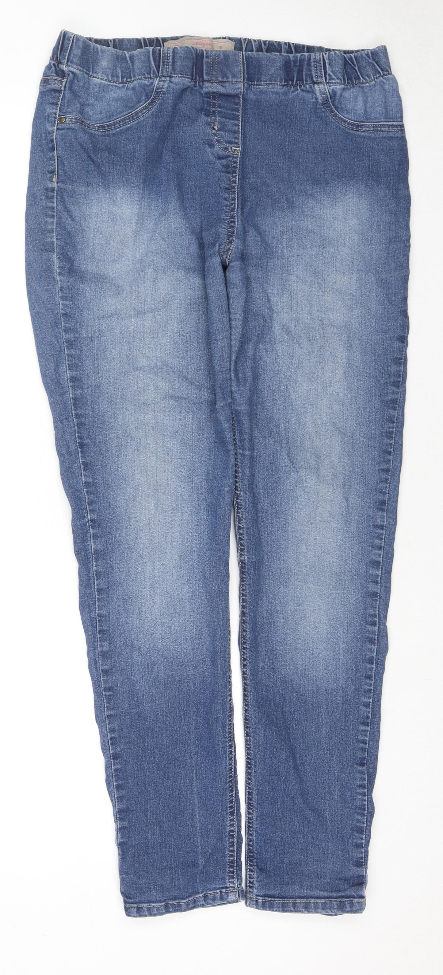 TU Womens Blue Cotton Jegging Jeans Size 16 L30 in Regular