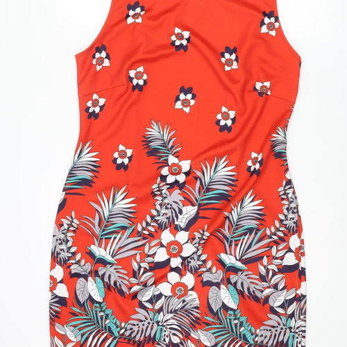 Body Flirt Womens Multicoloured Floral Polyester Bodycon Size L Round Neck Pullover