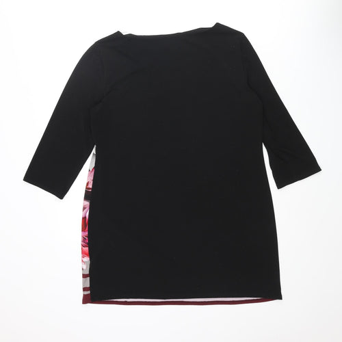 Wallis Womens Black Polyester Mini Size M Round Neck Pullover - Floral Print