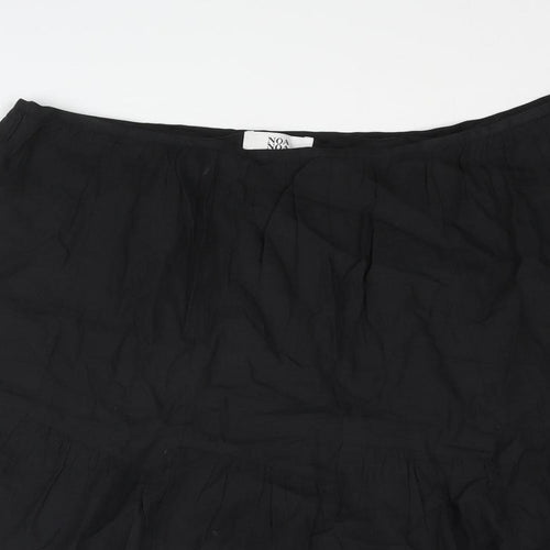 Noa Noa Womens Black Cotton A-Line Skirt Size M Zip