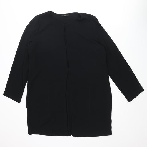 St Michael Womens Black Polyester Tunic Blouse Size 12 Round Neck