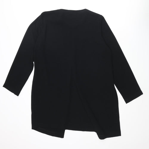 St Michael Womens Black Polyester Tunic Blouse Size 12 Round Neck