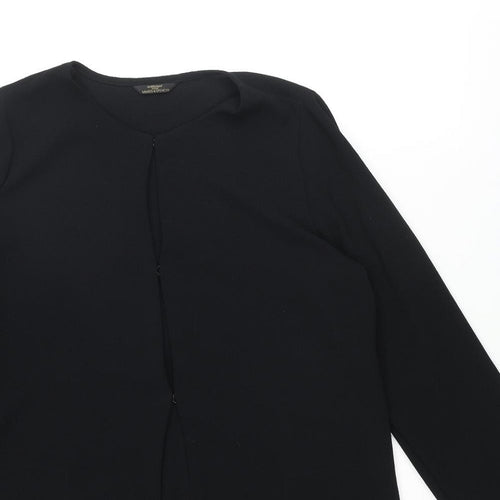 St Michael Womens Black Polyester Tunic Blouse Size 12 Round Neck