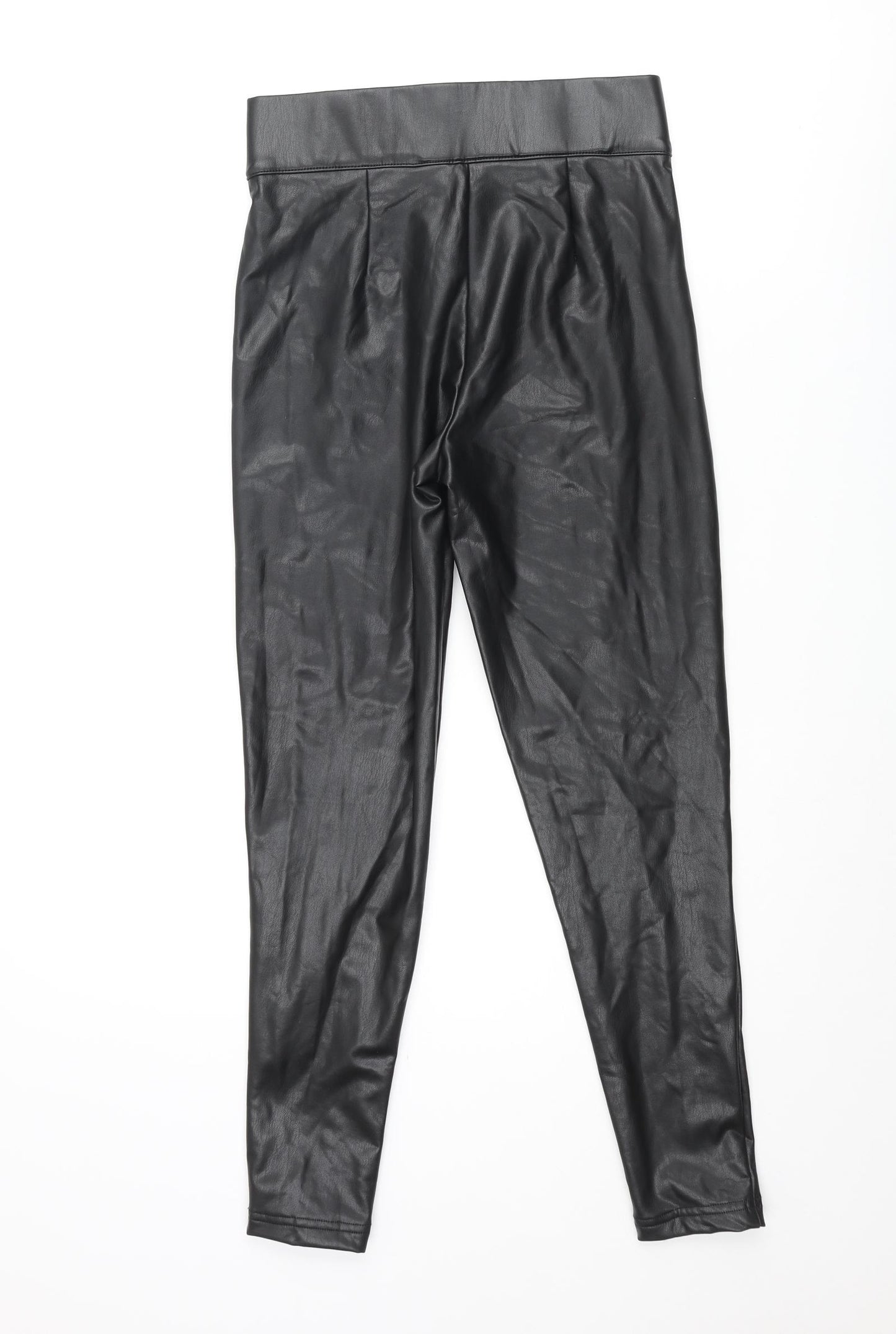 Marks and Spencer Womens Black Polyester Cropped Leggings Size 8 L25 in