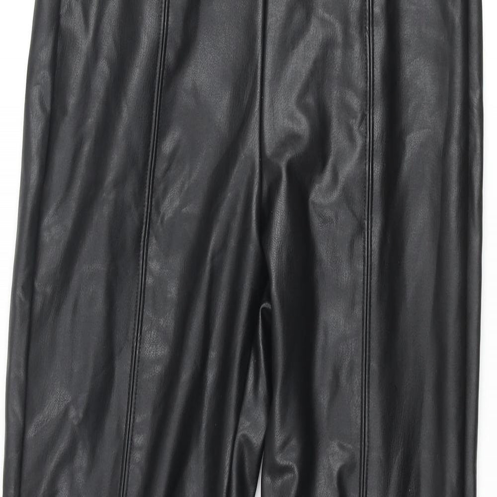Marks and Spencer Womens Black Polyester Cropped Leggings Size 8 L25 in