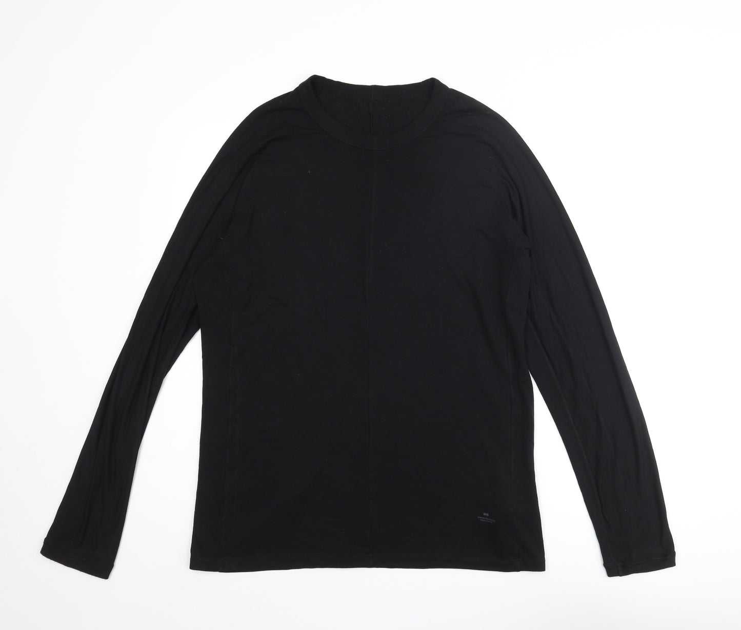 Uniqlo Mens Black Viscose T-Shirt Size XL Crew Neck