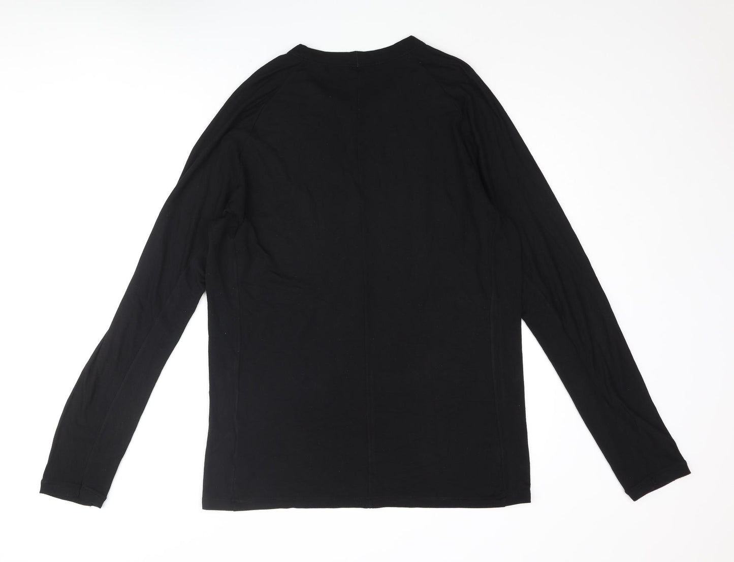 Uniqlo Mens Black Viscose T-Shirt Size XL Crew Neck