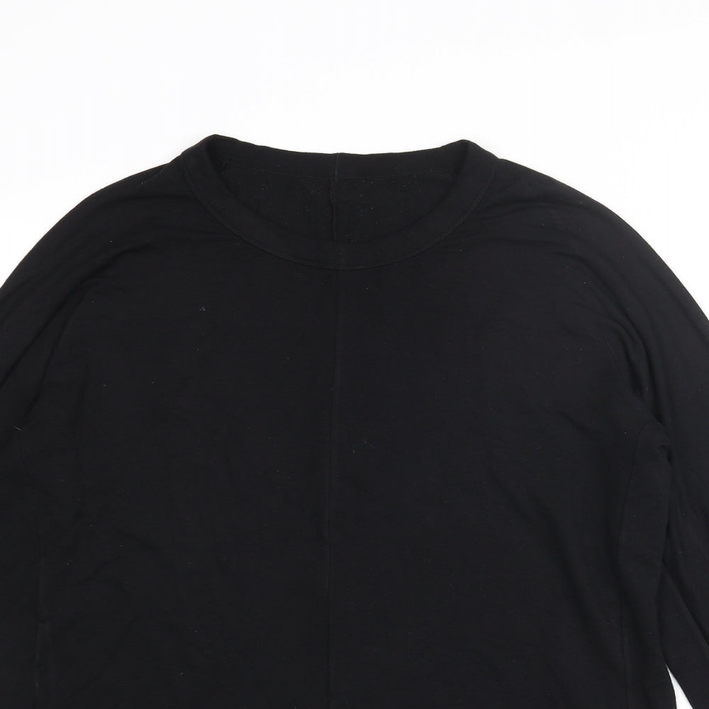 Uniqlo Mens Black Viscose T-Shirt Size XL Crew Neck