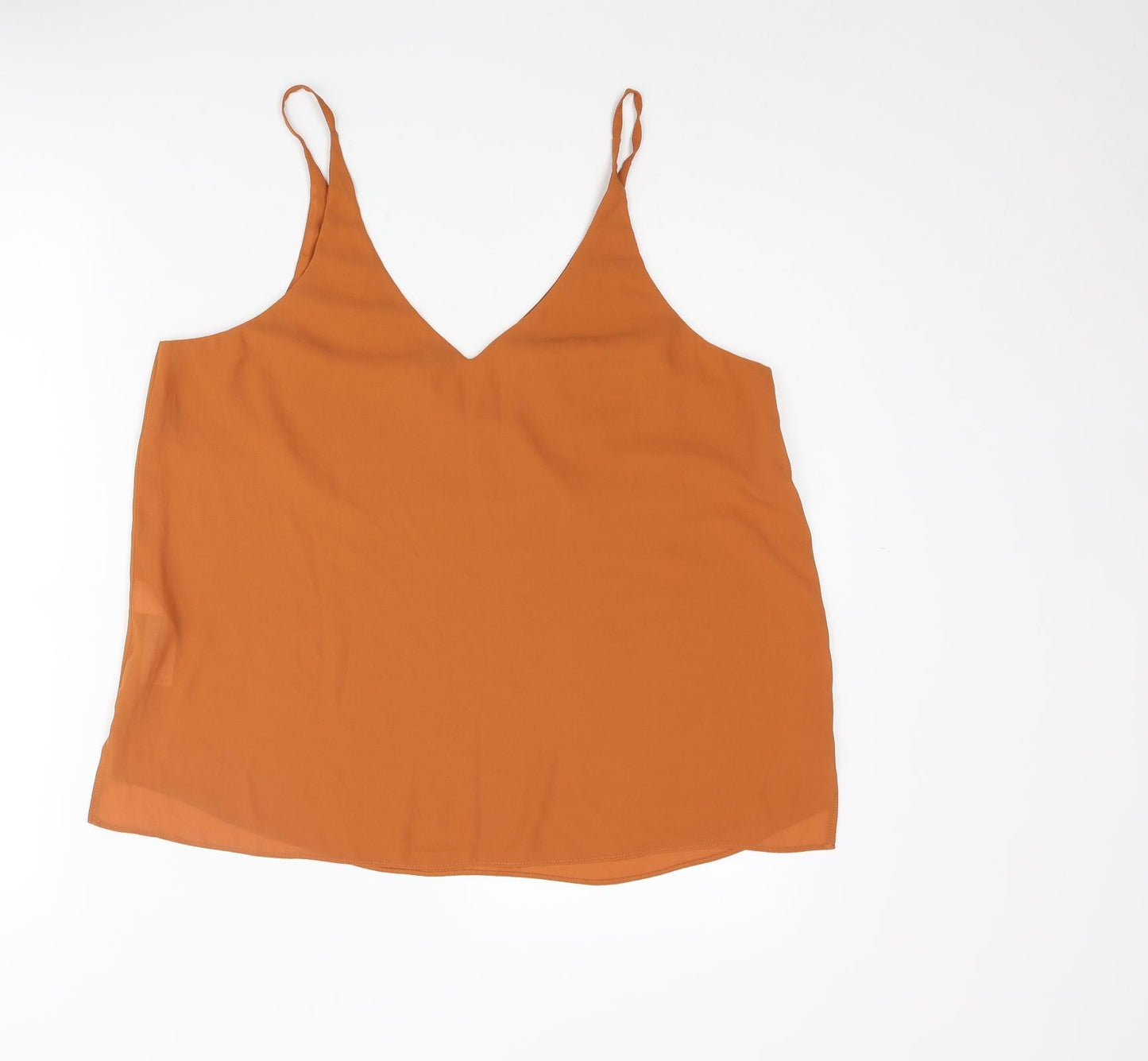 Topshop Womens Orange Polyester Camisole Blouse Size 14 V-Neck