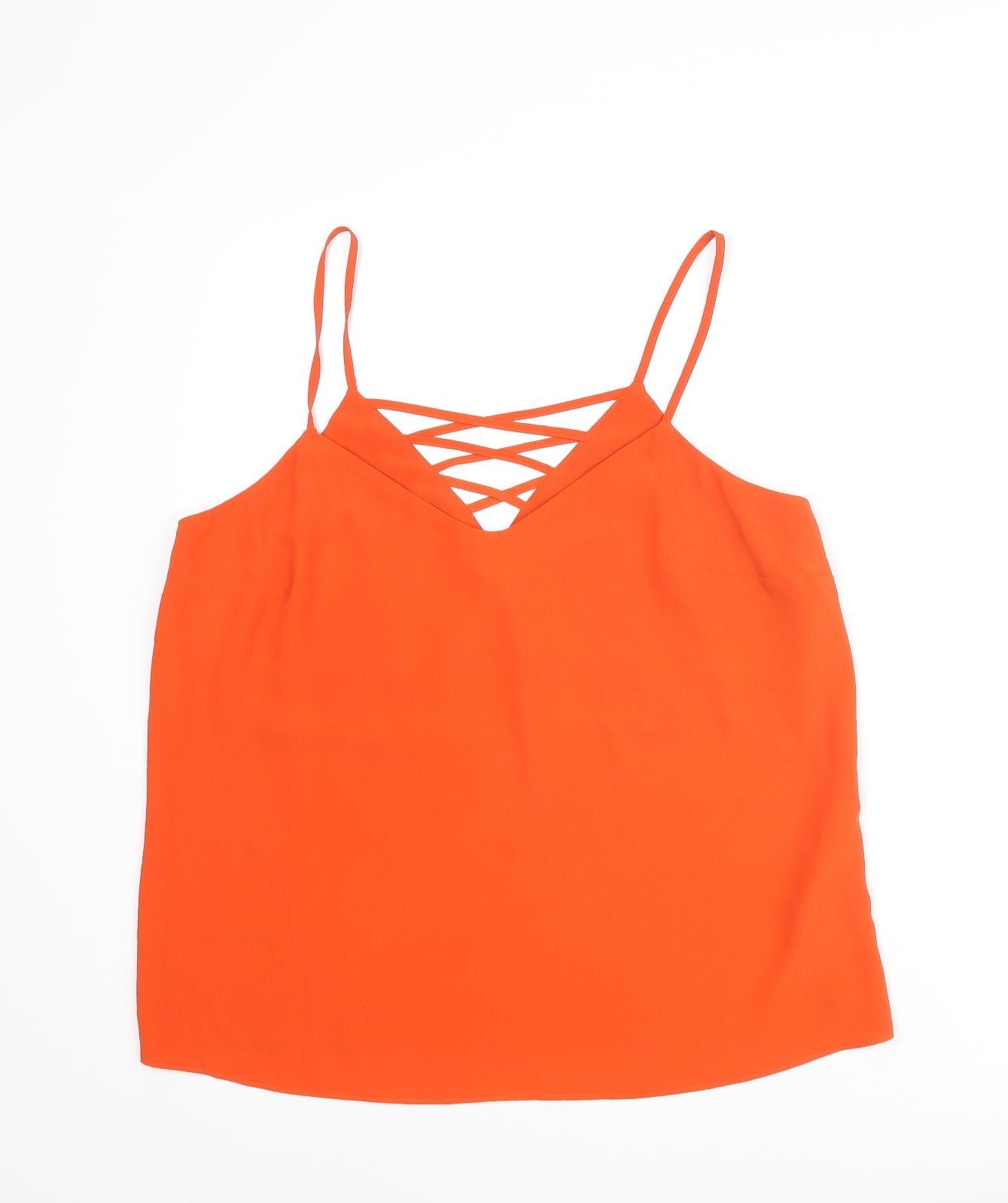 New Look Womens Red Polyester Camisole Blouse Size 12 V-Neck