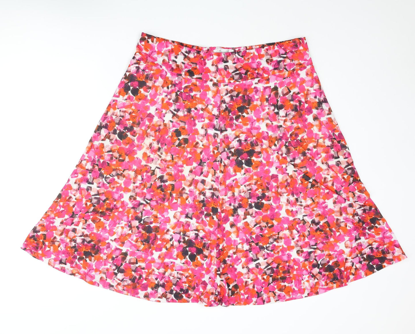 David Neiper Womens Multicoloured Geometric Polyester Flare Skirt Size 18